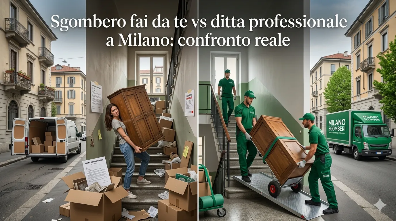 Sgombero fai da te vs ditta professionale a Milano confronto reale