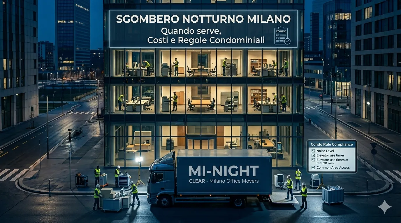 Sgombero notturno Milano quando serve, costi e regole condominiali